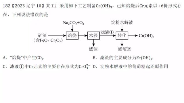 2023辽宁高考化学10元素化合物