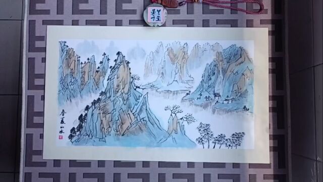 原创国画作品(写意山水春夏山水)