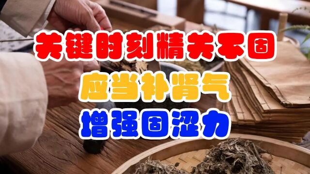 关键时刻精关不固,应当补肾气增强固涩力