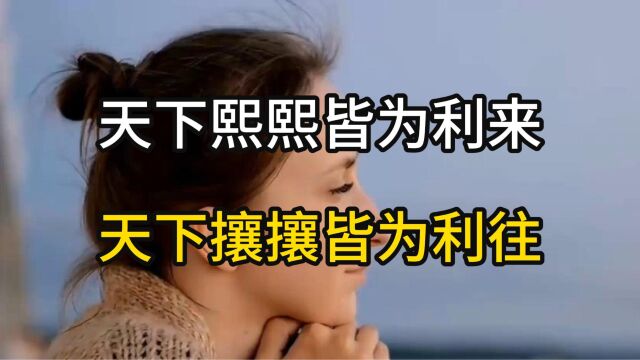 天下熙熙皆为利来.天下攘攘皆为利往