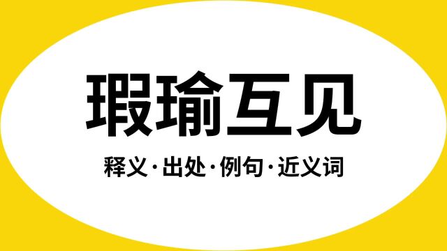 “瑕瑜互见”是什么意思?