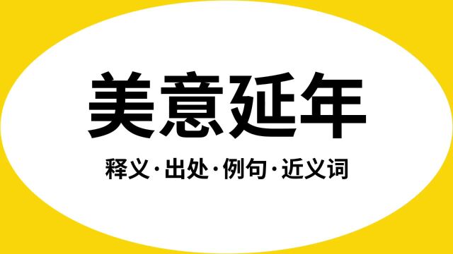 “美意延年”是什么意思?