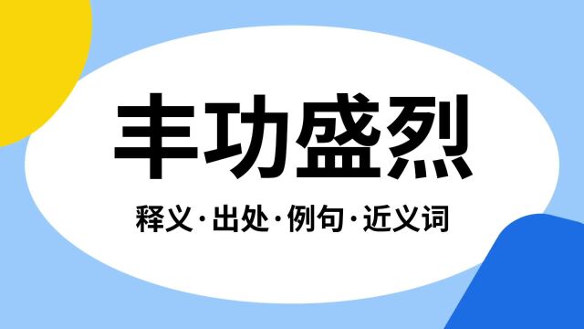 “丰功盛烈”是什么意思?