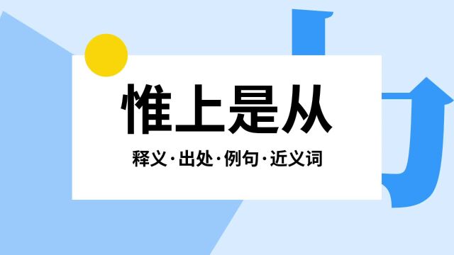 “惟上是从”是什么意思?