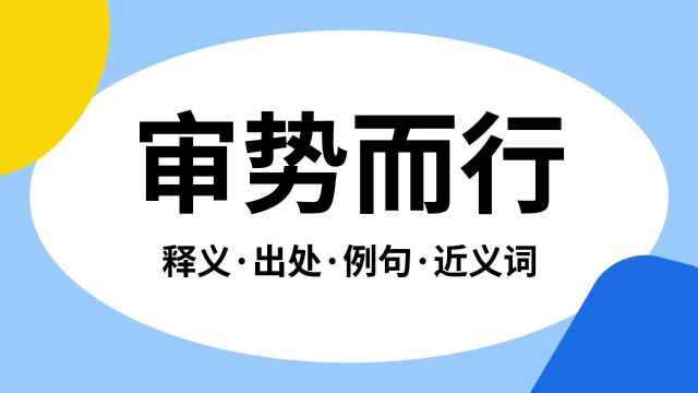 “审势而行”是什么意思?