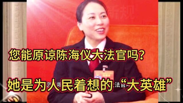 陈海仪大法官时刻为老百姓着想的“大英雄”,您能原谅这样的大法官吗?