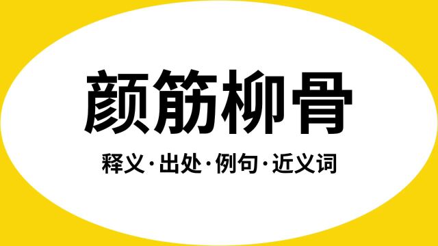 “颜筋柳骨”是什么意思?