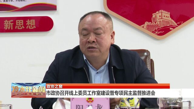 市政协召开线上委员工作室建设暨专项民主监督推进会