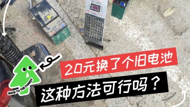 花了20块钱又换了块二手电池,骑了5公里掉了二格电,这种方法大家觉得可行吗?#电瓶亏电 #电动车以旧换新 #电动车维修