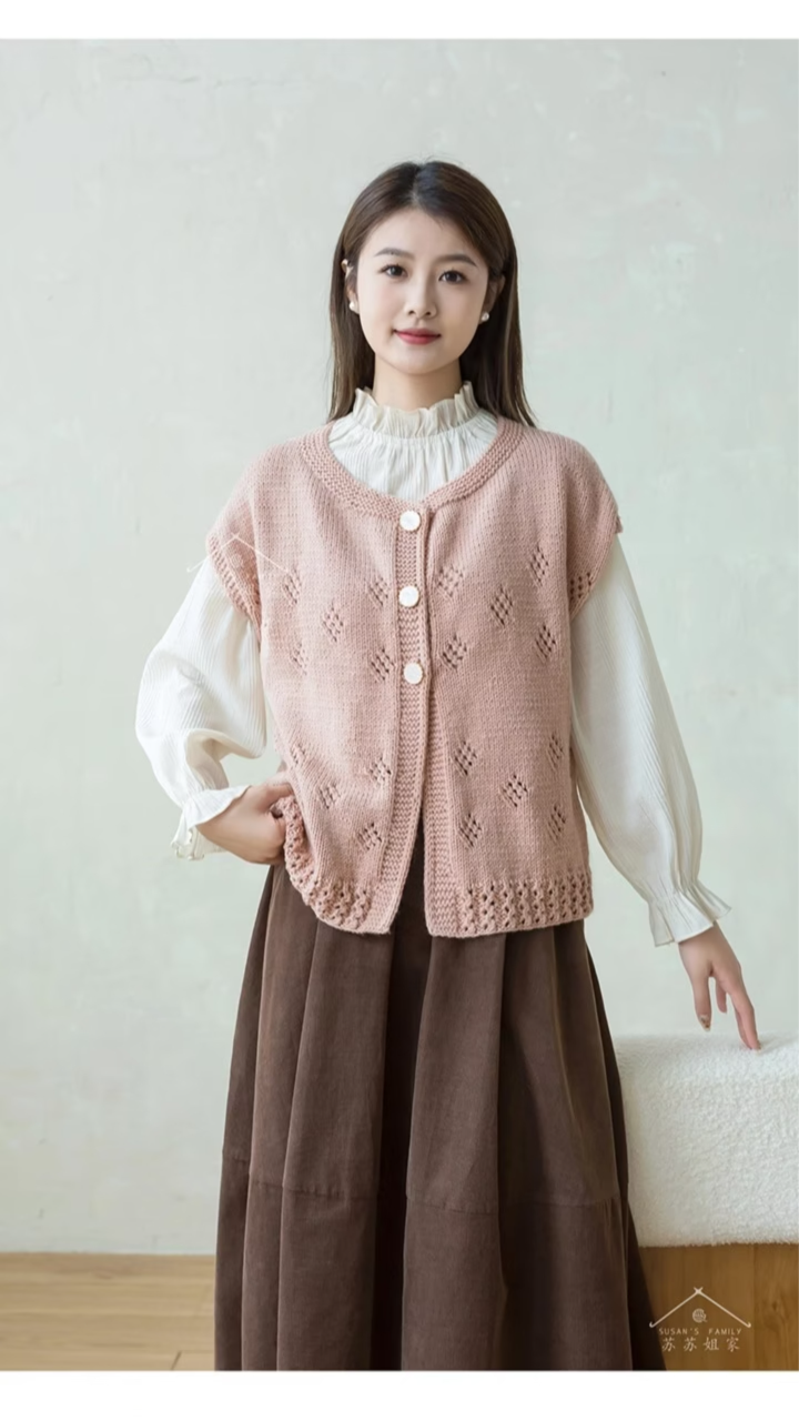 秋临开衫背心编织视频教程