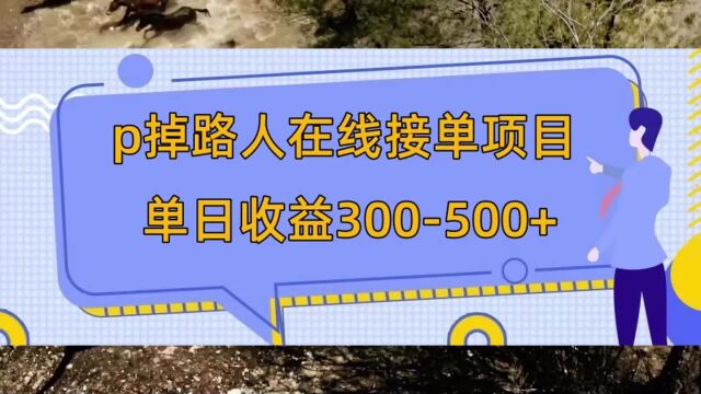 p掉路人项目揭秘,零投资网上赚钱,日入300在线接单,外面卖1980