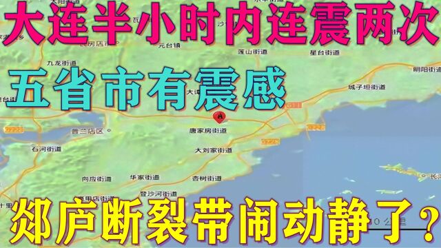 大连半小时内连震两次,五省市有震感!郯庐断裂带闹动静了?