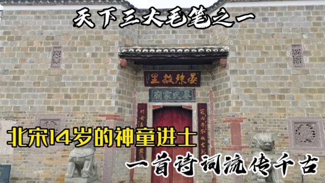 北宋14岁神童进士最终成就一代宰相,他的故乡现在是三大毛笔之乡