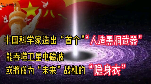 中国科学家造出首个人造黑洞武器,能吞噬电磁波,或将成为未来六代机隐身衣