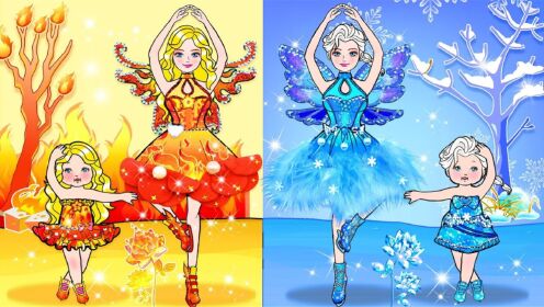剪纸动画:火焰家庭VS冰雪家庭,一起参加滑冰比赛,最后谁赢了?_高清1080P在线观看平台_腾讯视频