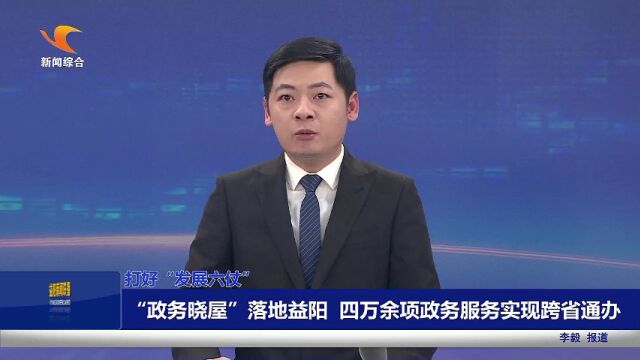 【打好“发展六仗”】“政务晓屋”落地益阳 四万余项政务服务实现跨省通办