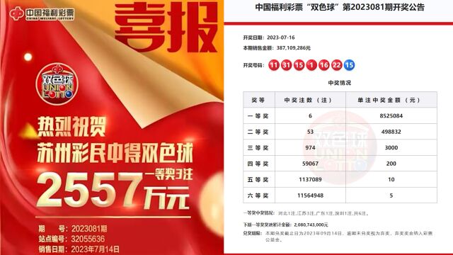 2557万元大奖得主没领奖!系江苏福彩史上最大弃奖,奖金将用于公益