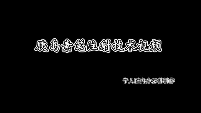 宁乡市人民医院内分泌科~胰岛素笔注射宣教视频