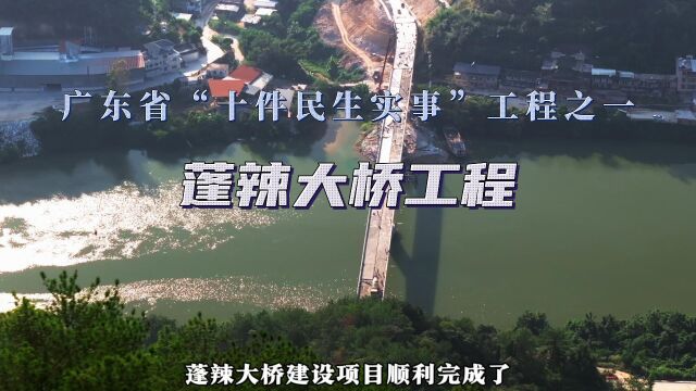 视频回顾:广东省“十件民生实事”工程之一蓬辣大桥建设项目顺利完工