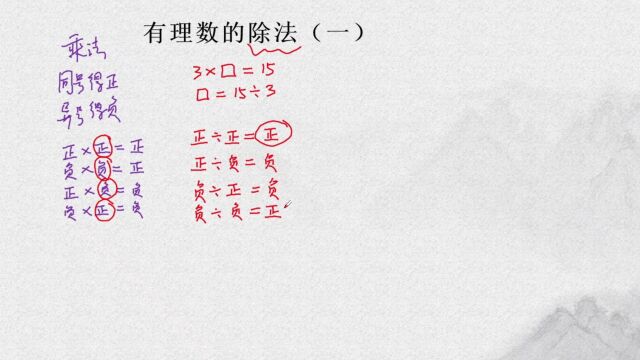 有理数的除法,符号法则和乘法一样吗?