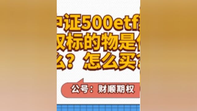 中证500etf期权标的物是什么?怎么买?