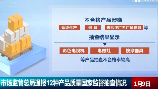 市场监管总局通报12种产品质量国家监督抽查情况