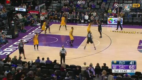 《NBA比赛集锦》国王VS步行者第3节精编 乔治长传杨大力虐筐