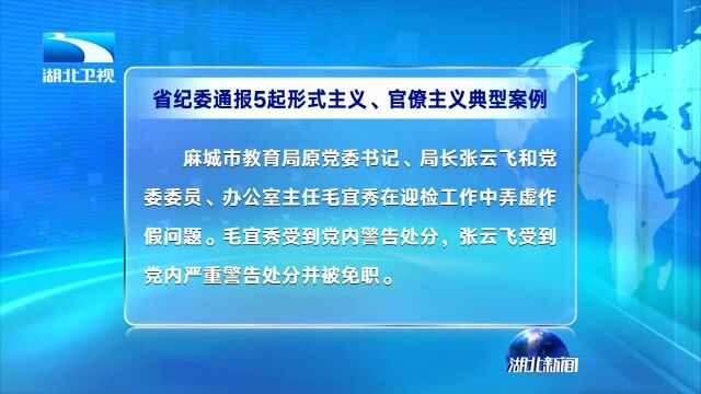 省纪委通报5起形式主义、官僚主义典型案例