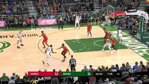 《NBA全场集锦》【得分】这弧度也是低的没谁了！字母哥前倾低手打板上进2+1
