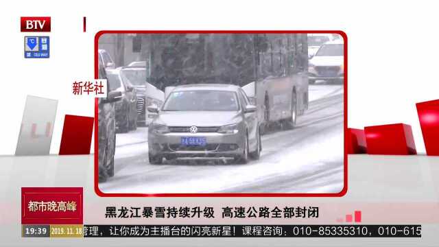 黑龙江暴雪持续升级 高速公路全部封闭