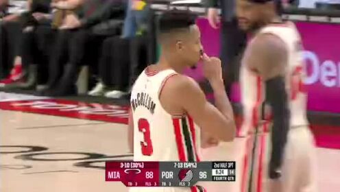 《NBA全场回放》【原声回放】热火vs开拓者第4节 利拉德勇闯龙潭终结比赛