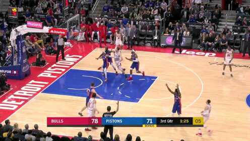 《NBA全场集锦》【原声】公牛108-99活塞 罗斯20分庄神中场被驱逐公牛力压活塞