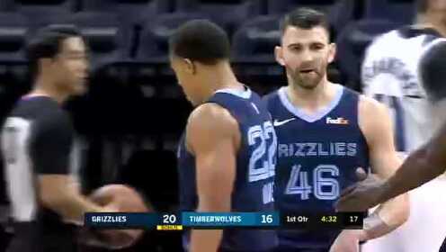 《NBA全场回放》【原声回放】灰熊vs森林狼第1节 爱德华兹赛场首秀