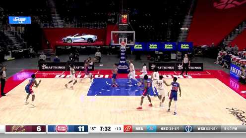 《NBA全场集锦》活塞团队篮球水银泻地  海斯篮下秒传助库克再扣一记