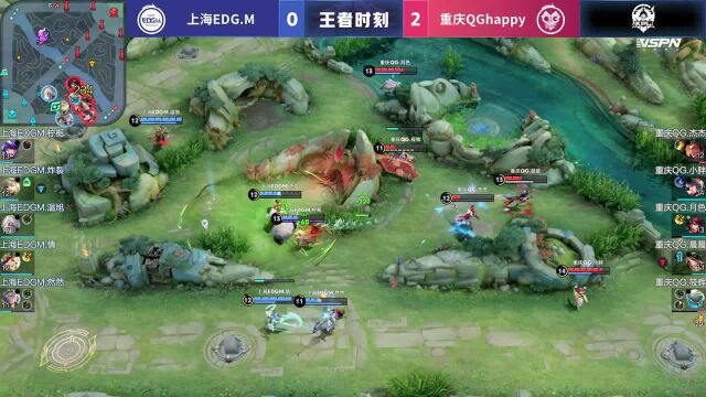 重庆QGhappy vs 上海EDG.M 第二局 筱辉关门开团QGhappy赢得比赛