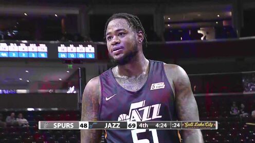 《NBA全场集锦》马刺vs爵士蓝队第4节英文原声回放