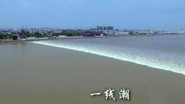 一线潮最佳观赏地:海宁钱江潮