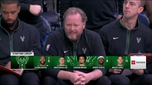 《NBA全场集锦》雄鹿vs黄蜂第1节英文原声回放
