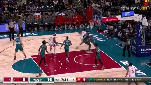 《NBA全场集锦》NBA常规赛：火箭vs活塞第1节 中文解说回放