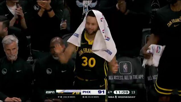 NBA常规赛：勇士vs太阳英文原声全场回放