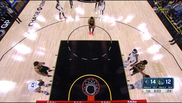 NBA常规赛：森林狼vs勇士第1节中文解说回放