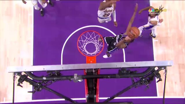 NBA常规赛：湖人vs国王第4节英文原声回放