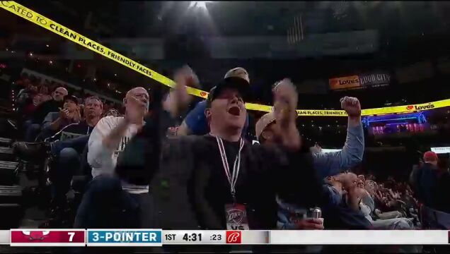 NBA常规赛：公牛vs雷霆第1节英文原声回放