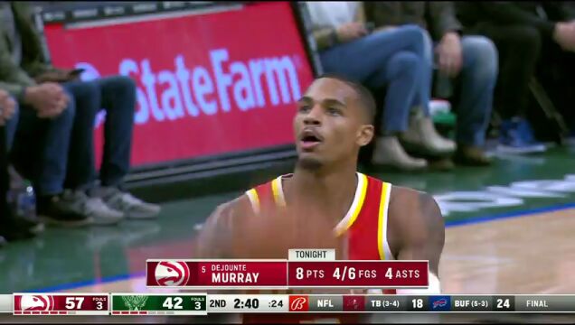 NBA常规赛：老鹰vs雄鹿第2节原声解说回放