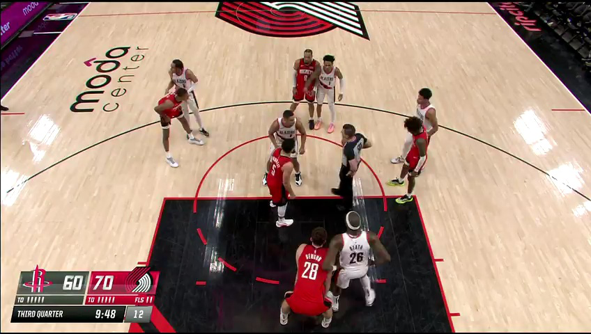 nba常规赛:火箭vs开拓者第3节英文原声回放