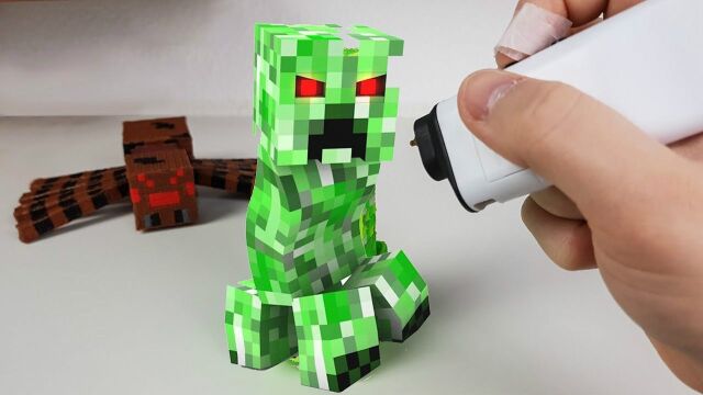 我的世界大神的操作无敌了教你如何用纸制作一只超逼真的苦力怕