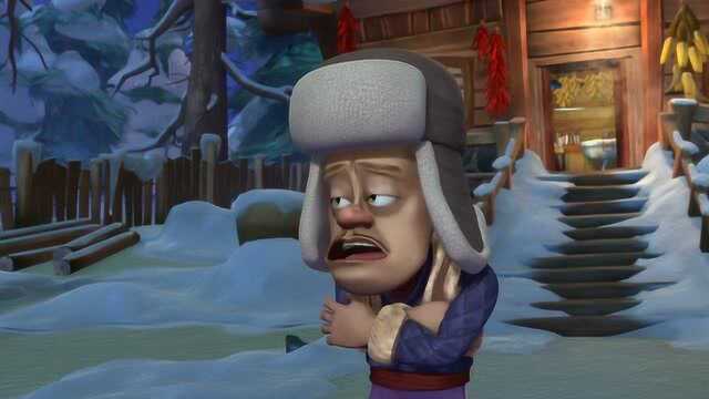 熊出没  光头强雪地晕倒  谁来救救他