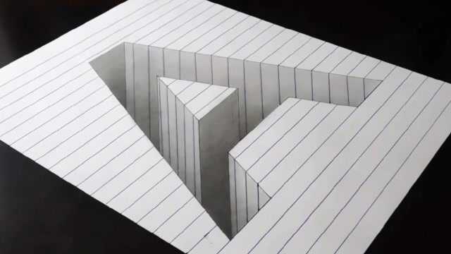 在纸上画立体的大写字母a只需两分钟你也可以画出来