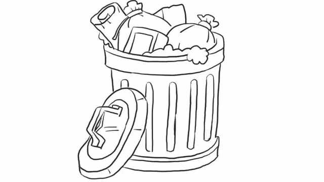 垃圾桶育儿亲子简笔画宝宝轻松学画画