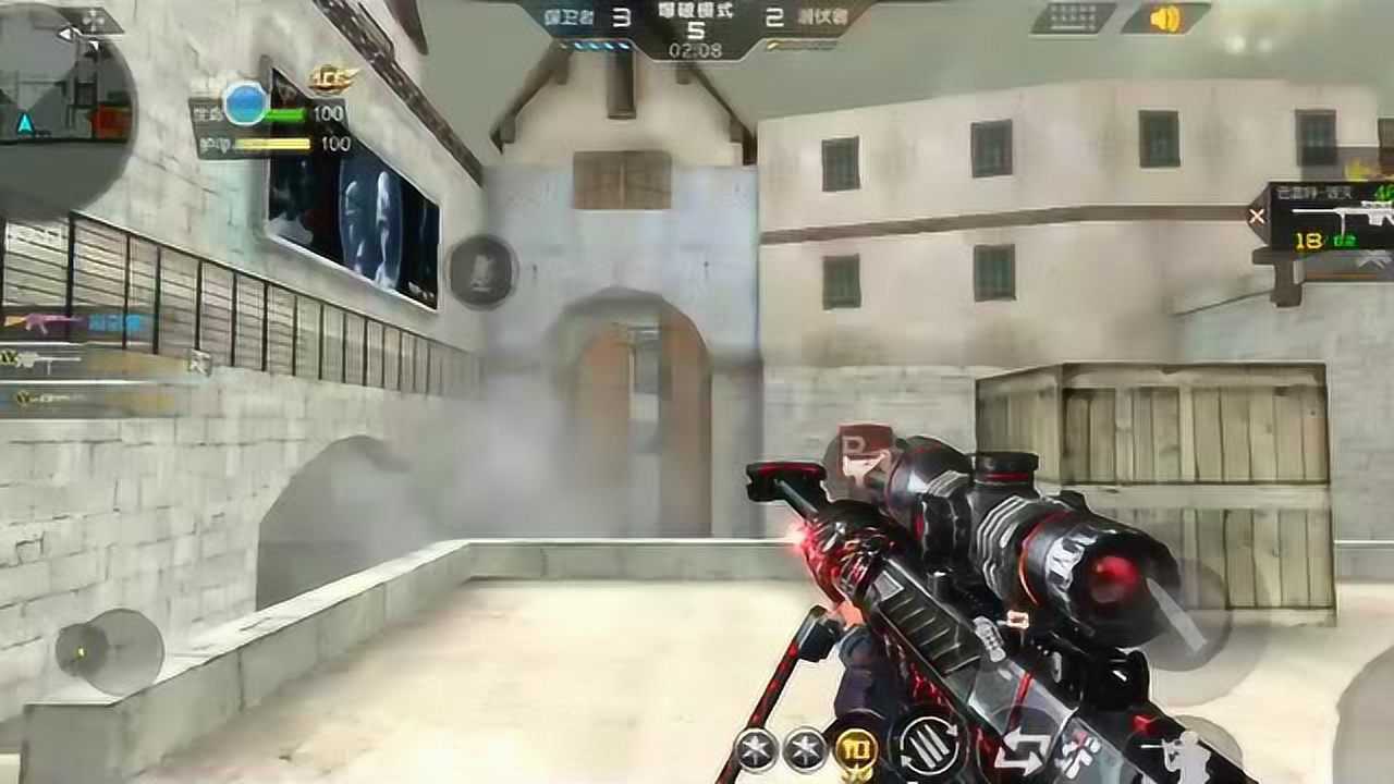 cf手游黑色城镇中门狙连穿四个 记住这个点位你也行